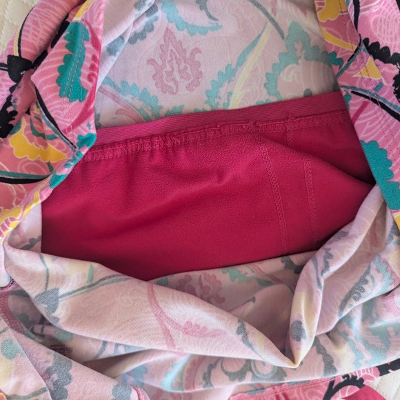 Soybu Tank Top Womens Medium Pink Paisley Damask Built-in Bra Strappy Back - Picture 7 of 8